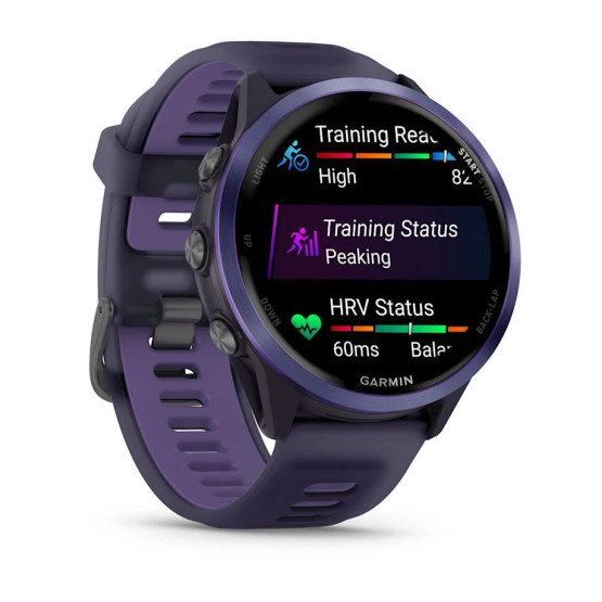 Смарт-годинник Garmin Forerunner 570 (47 мм), алюмінієвий безель індиго з ремінцем кольору пурпурний королівський/індиго
