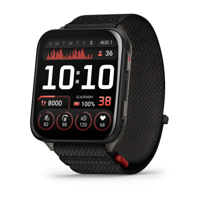 Смарт-годинник Garmin Venu X1 Black/Slate Titanium з чорним нейлоновим ремінцем