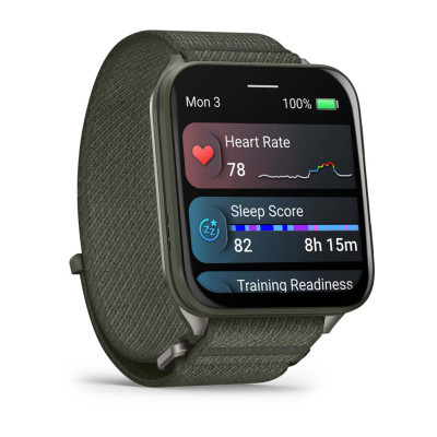 Смарт-годинник Garmin Venu X1 Moss з хакі нейлоновим ремінцем ComfortFit