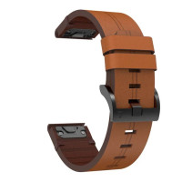 Кожаный сменный ремешок для Fenix 6x коричневый 26mm