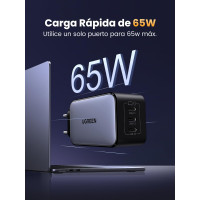 Зарядный устройство для UGREEN X556 65W GaN Fast Charger 3-Port Type-C Space Gray EU