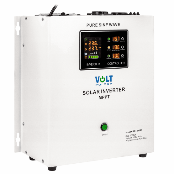 Гібридний ДБЖ/інвертор Volt Polska SINUS PRO 2000 S 24/230V 1400/2000W + 40A MPPT 100V