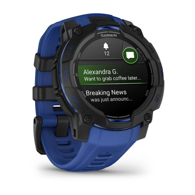 Смарт-годинник Garmin Instinct 3 45 мм AMOLED Black з ремінцем Bolt Blue/Black