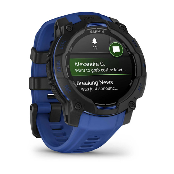 Garmin Instinct 3 45 мм AMOLED Black Bolt Blue/Black (010-02936-03)
