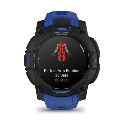 Смарт-годинник Garmin Instinct 3 45 мм AMOLED Black з ремінцем Bolt Blue/Black