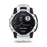 Смарт-часы Garmin Instinct 3 45 мм Solar Whitestone/Bolt Blue (бело-синие)