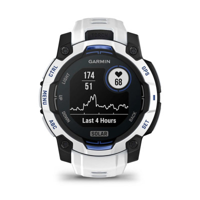Смарт-годинник Garmin Instinct 3 45 мм Solar Whitestone/Bolt Blue (біло-синій)