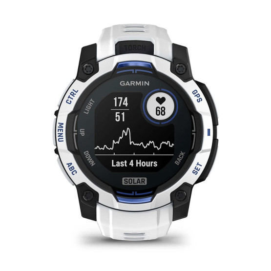 Garmin Instinct 3 45 мм Solar Whitestone/Bolt Blue