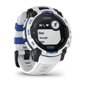Смарт-годинник Garmin Instinct 3 45 мм Solar Whitestone/Bolt Blue (біло-синій)