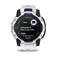Смарт-часы Garmin Instinct 3 45 мм Solar Whitestone/Bolt Blue (бело-синие)