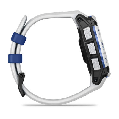 Смарт-годинник Garmin Instinct 3 45 мм Solar Whitestone/Bolt Blue (біло-синій)