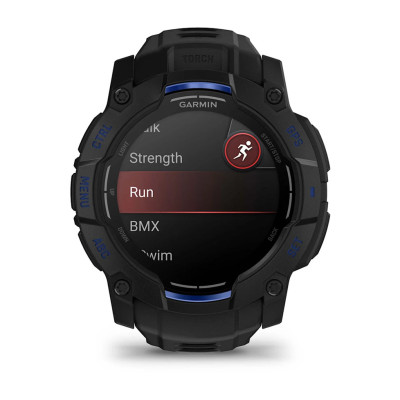 Смарт-годинник Garmin Instinct 3 50 мм AMOLED Black з ремінцем Black/Bolt Blue