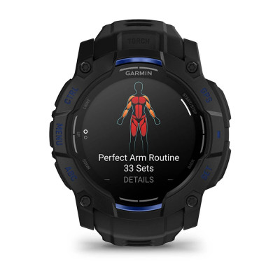 Смарт-годинник Garmin Instinct 3 50 мм AMOLED Black з ремінцем Black/Bolt Blue