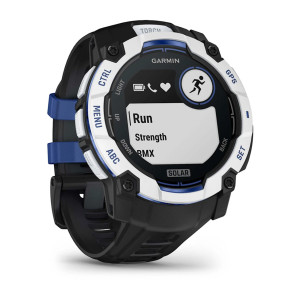 Смарт-годинник Garmin Instinct 3 50 мм Solar Whitestone/Black-Blue (білий корпус, чорно-синій ремінець)