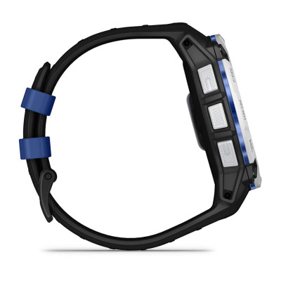 Смарт-годинник Garmin Instinct 3 50 мм Solar Whitestone/Black-Blue (білий корпус, чорно-синій ремінець)