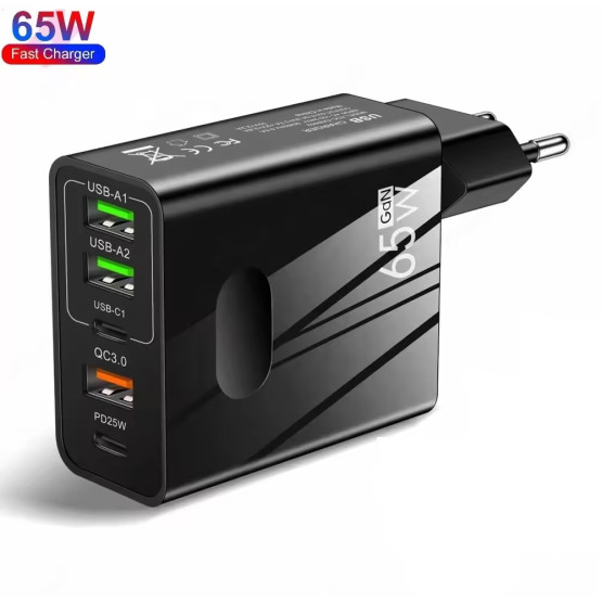 Зарядний пристрій GAN Charger Fast Charging Multi Port QC 3.0 PD25W 65W