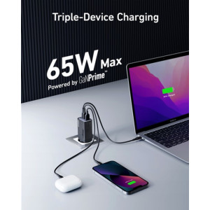 Зарядний пристрій Anker PowerPort 737 A2148 GaNPrime 120W, Black
