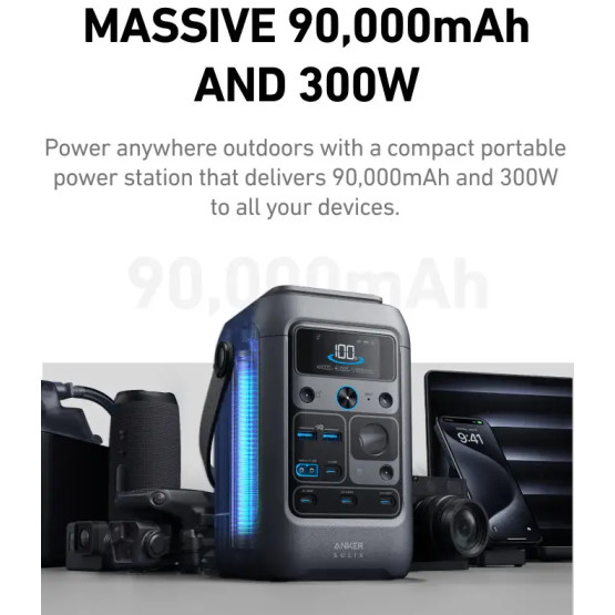 Портативна електростанція Anker SOLIX C300 DC 90,000mAh 288Wh 300W