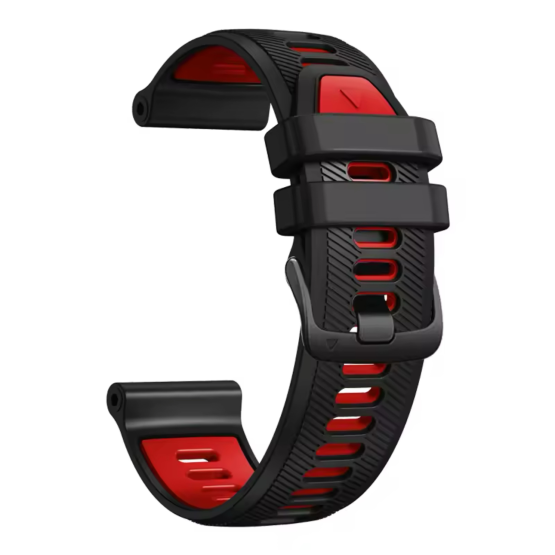 Ремінець для Garmin Forerunner 965 22mm чорний-червоний копія