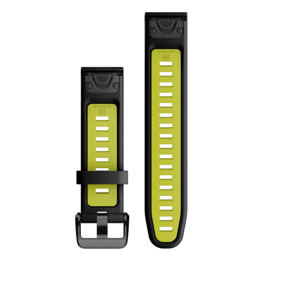 Ремінець Garmin epixPRO 20mm QuickFit Blk/Lime Silicone Bnd