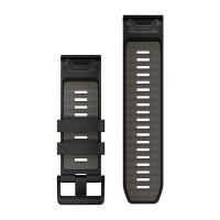 Ремешок Garmin Fenix 8 QuickFit 26mm чёрный/Каменно-серый силиконовый