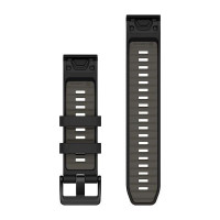 Ремешок Garmin Fenix 8 QuickFit 22mm чёрный/серый силиконовый