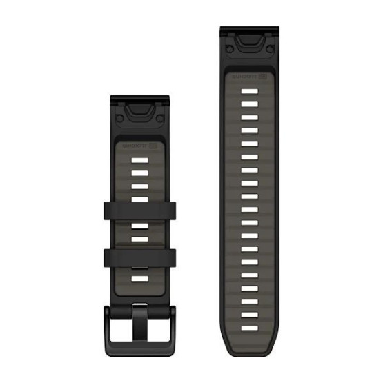 Ремешок Garmin Fenix 8 QuickFit 22mm чёрный/серый силиконовый