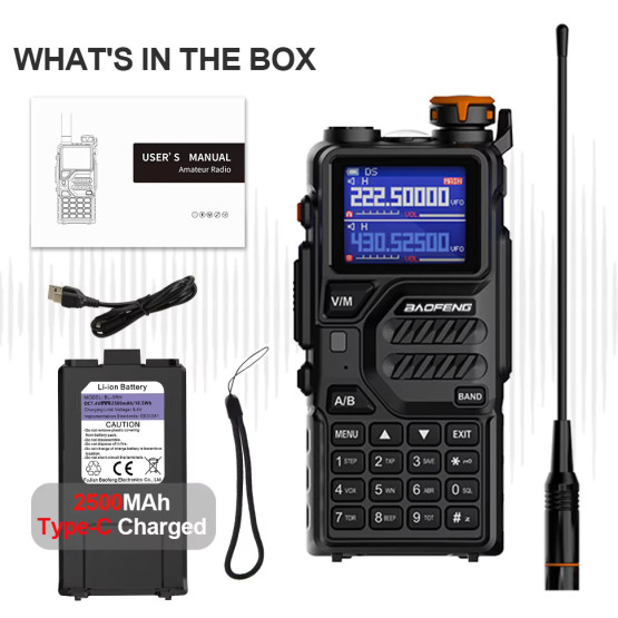 Рація Baofeng UV-K5 Plus двохдіапазонна рація UHF/VHF 10 Вт з акумулятором
