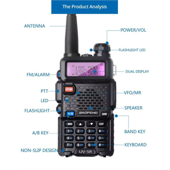 Рация Baofeng UV-5R 8 Вт 136-174, 400-520 МГц + комплект 1шт Рация Baofeng UV-5R 8 Вт 136-174, 400-520 МГц + комплект 1шт