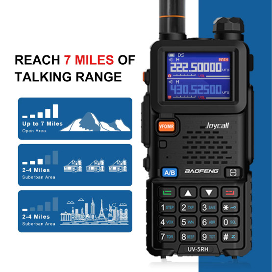 Рація Baofeng UV-5RH 10W тридіапазонна з акумулятором 2500 мАг та 999 каналами