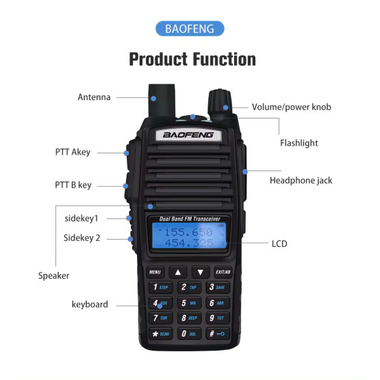 Рация Baofeng UV-82 8Вт 136-174, 400-520 МГц Рация Baofeng UV-82 8Вт 136-174, 400-520 МГц