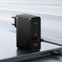 Зарядний пристрій блок та кабель Baseus GaN 5 Pro 160W 1U+2C чорний