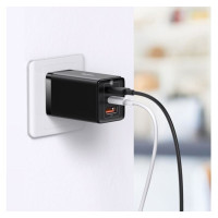 Зарядный устройство Baseus GaN5 Pro Fast Charger 2C+U 65W Black w/Type-C to Type-C