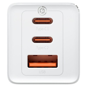 Зарядный устройство Baseus GaN5 Pro Fast Charger 2C+U 65W White w/Type-C to Type-C
