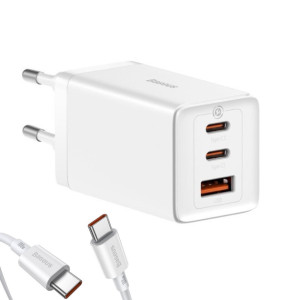 Зарядный устройство Baseus GaN5 Pro Fast Charger 2C+U 65W White w/Type-C to Type-C