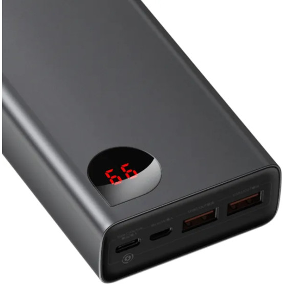 Зовнішній портативний акумулятор Baseus Adaman Metal Digital Display 20000mAh 65W Black