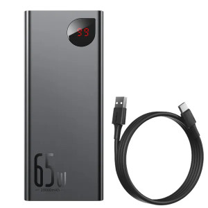 Внешний портативный аккумулятор Baseus Adaman Metal Digital Display 20000mAh 65W Black