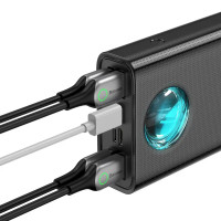 Зовнішній портативний акумулятор Baseus Amblight Digital Display Quick Charge 30000mAh Black 65W