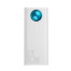 Зовнішній портативний акумулятор Baseus Amblight Digital Display 30000mAh White 65W