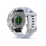 Смарт-годинник Garmin Fenix 8 43 мм AMOLED Срібний з білим силіконовим ремінцем
