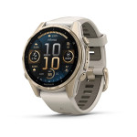 Смарт-годинник Garmin Fenix 8 43 мм AMOLED Сапфір Туманно-сірий/М'яке золото з силіконовим ремінцем QuickFit 20 мм