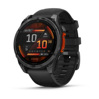 Смарт-годинник Garmin Fenix 8 47 мм AMOLED Чорний/Сірий з силіконовим ремінцем QuickFit 22 мм