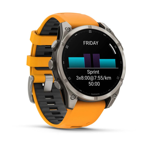 Смарт-годинник Garmin Fenix 8 51 мм AMOLED Сапфір Графіт/Титан з силіконовим ремінцем QuickFit 26 мм