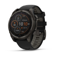 Смарт-годинник Garmin Fenix 8 47 мм Solar Сапфір Графіт/Титан Карбоновий DLC з силіконовим ремінцем QuickFit 22 мм