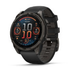 Смарт-годинник Garmin Fenix 8 47 мм AMOLED Сапфір Чорний/Титан Карбоновий DLC з силіконовим ремінцем QuickFit 22 мм