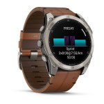 Смарт-годинник Garmin Fenix 8 51 мм AMOLED Сапфір Графіт/Карбоновий DLC Титан з шкіряним ремінцем QuickFit 26 мм