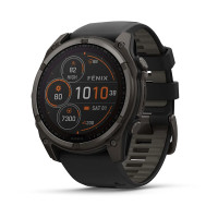 Смарт-годинник Garmin Fenix 8 51 мм Solar Сапфір Графіт/Титан Карбоновий DLC з силіконовим ремінцем QuickFit 26 мм