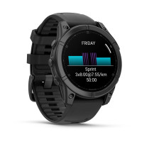 Смарт-часы Garmin Fenix E Чёрный/Серый с силиконовым ремешком 47мм QuickFit 22 мм