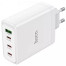 Зарядний пристрій Hoco N31 100w GaN PD 3xUSB-C/USB-A ports fast charger + USB-C to USB-C cable white