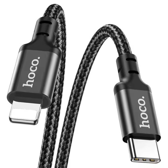 Кабель USB Hoco X14 Black Double Speed PD 20W Type-C to Lightning 1m
